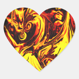 Pegatina En Forma De Corazón Pegatina del corazón del espíritu del fuego