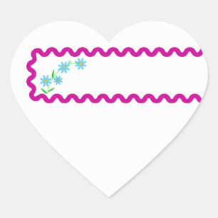 Pegatina En Forma De Corazón Pegatina del corazón del fondo de las flores azule