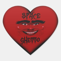 pegatina del corazón del ghetto espacial