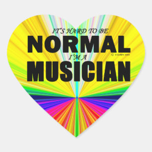 Pegatina En Forma De Corazón Pegatina del corazón del músico normal