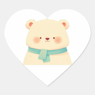 Pegatina En Forma De Corazón Pegatina del corazón del oso lindo