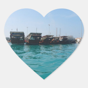 Pegatina En Forma De Corazón Pegatina del corazón del puerto de Fisherman