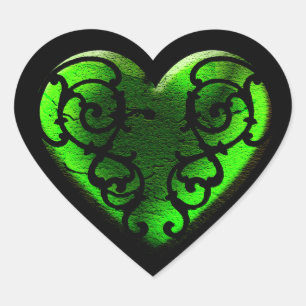 Pegatina En Forma De Corazón Pegatina del corazón del verde del día de St