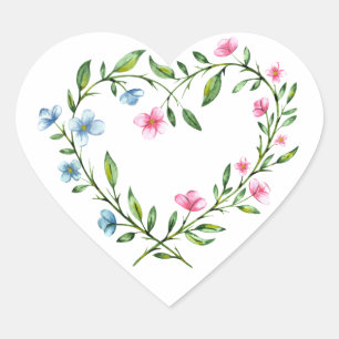 Pegatina En Forma De Corazón Pegatina del corazón floral