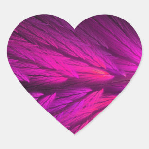 Pegatina En Forma De Corazón Pegatina del corazón fractal rosado abstracto