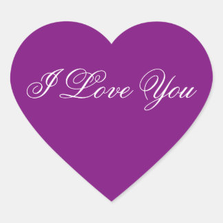 Pegatina En Forma De Corazón Pegatina del corazón morado - Te amo