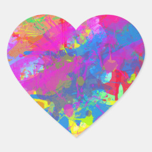 Pegatina En Forma De Corazón Pegatina del corazón pintado