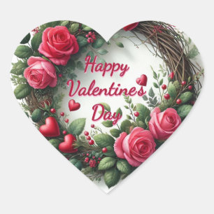 Pegatina En Forma De Corazón Pegatina del Día de San Valentín Corazón Rojo Rosa