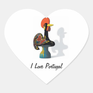 Pegatina En Forma De Corazón Pegatina del gallo de Barcelos