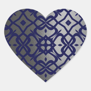 Pegatina En Forma De Corazón Pegatina del patrón de encaje de MVB X - Gris azul