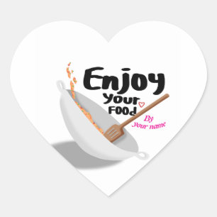 Pegatina En Forma De Corazón Pegatina Disfrute de su comida