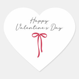 Pegatina En Forma De Corazón pegatina el día de San Valentín con arco rojo