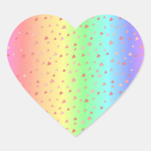 Pegatina En Forma De Corazón Pegatina en colores pastel del corazón del arco