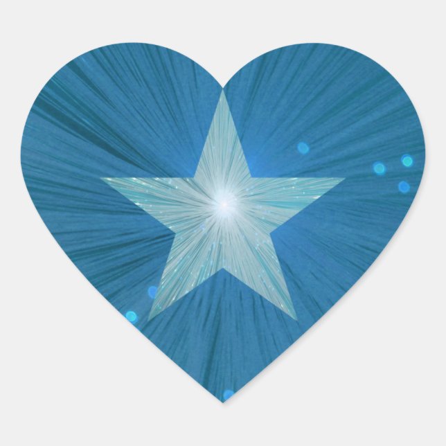 Pegatina En Forma De Corazón Pegatina estrella de Blue Star (Anverso)