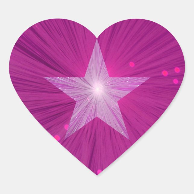 Pegatina En Forma De Corazón Pegatina estrella de estrella rosa (Anverso)