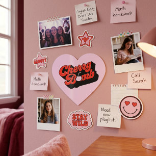 Pegatina En Forma De Corazón Pegatina estrella de la bomba de cerezo