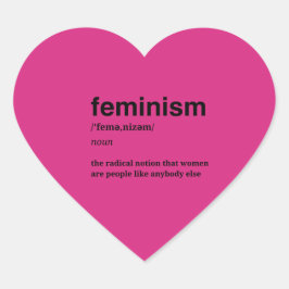 Pegatina En Forma De Corazón Pegatina Feminista de Corazón Rosa