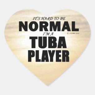 Pegatina En Forma De Corazón Pegatina normal del corazón del jugador de Tuba