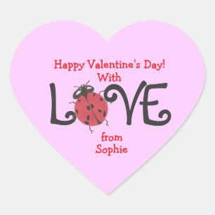 Pegatina En Forma De Corazón Pegatina personalizada del día de San Valentín de 
