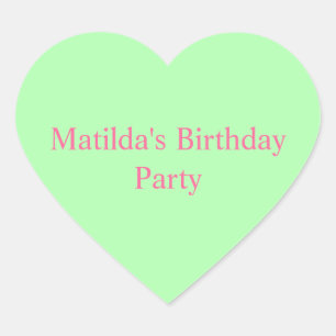 Pegatina En Forma De Corazón Pegatina Personalizado del corazón verde