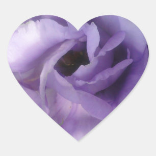 Pegatina En Forma De Corazón Pegatina púrpura del corazón de la flor
