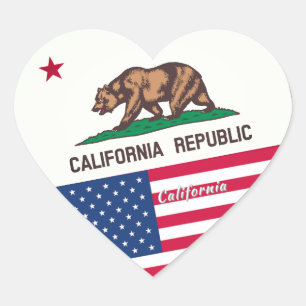 Pegatina En Forma De Corazón Pegatina redonda clásica de Heart California