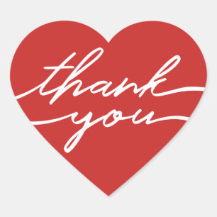 Pegatina En Forma De Corazón Pegatina Roja de Gracias para el Día de San Valent