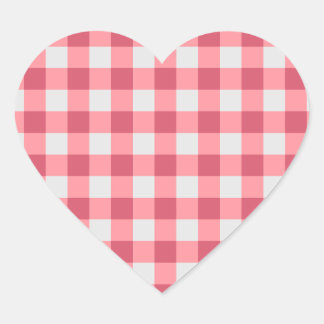 Pegatina En Forma De Corazón Pegatina rosado de Gingham - Cosy y y Cute Vibes