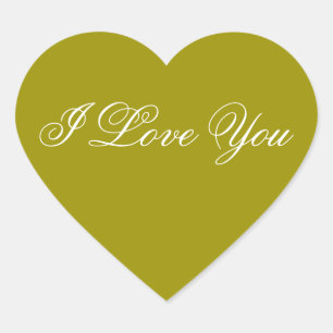 Pegatina En Forma De Corazón Pegatina verde del corazón - te amo