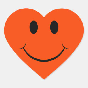 Pegatina En Forma De Corazón Pegatinas anaranjados de la cara del corazón