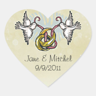 Pegatina En Forma De Corazón Pegatinas boda Bells