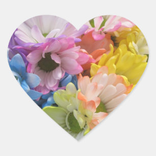 Pegatina En Forma De Corazón Pegatinas - Daisies II de varios colores