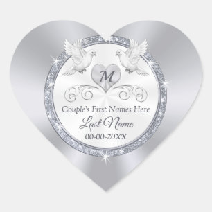 Pegatina En Forma De Corazón Pegatinas de bodas personalizadas para sobres,