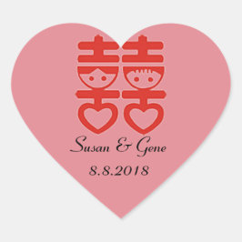 Pegatina En Forma De Corazón Pegatinas de corazón de Bodas chinos