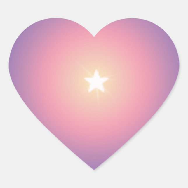 Pegatina En Forma De Corazón Pegatinas de Estrella Blanca Brillante (Anverso)