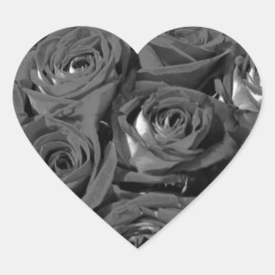 Pegatina En Forma De Corazón Pegatinas de fotografía de Rosas de aspecto blanco