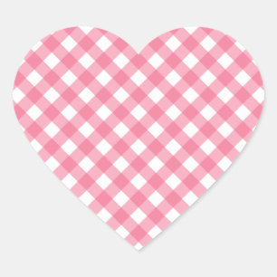 Pegatina En Forma De Corazón Pegatinas de Gingham Heart