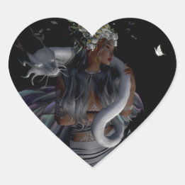 Pegatina En Forma De Corazón Pegatinas de hadas y dragones