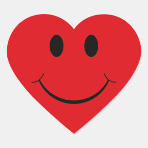 Pegatina En Forma De Corazón Pegatinas de la cara de corazón rojo