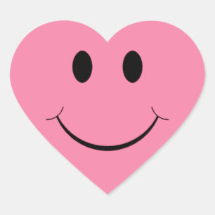 Pegatina En Forma De Corazón Pegatinas de la cara del corazón rosado