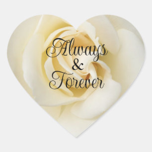 Pegatina En Forma De Corazón Pegatinas de la Rosa Blanca