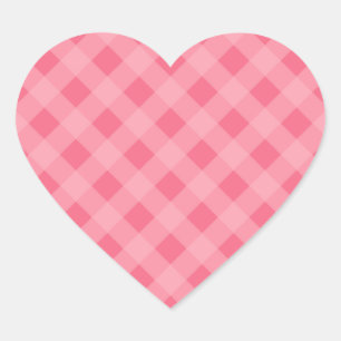 Pegatina En Forma De Corazón Pegatinas de Pink Gingham Heart