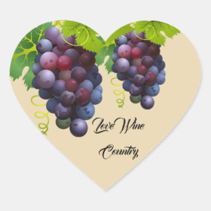 Pegatina En Forma De Corazón Pegatinas de uvas