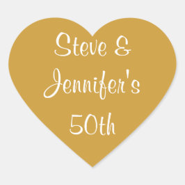 Pegatina En Forma De Corazón Pegatinas del corazón 50° Boda Aniversario de Oro 