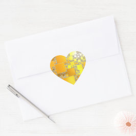 Pegatina En Forma De Corazón Pegatinas del corazón amarillo y Naranja al cuadra
