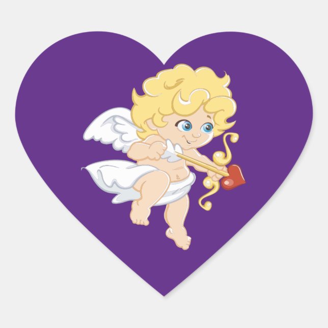 Pegatina En Forma De Corazón Pegatinas del Corazón Cupido (Anverso)