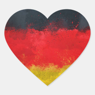 Pegatina En Forma De Corazón Pegatinas del corazón de la bandera de Alemania,