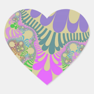 Pegatina En Forma De Corazón Pegatinas del corazón del arcoiris del jardín