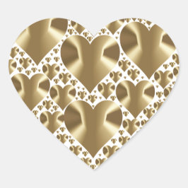 Pegatina En Forma De Corazón PEGATINAS del corazón del Relieve metalizado GOLD 