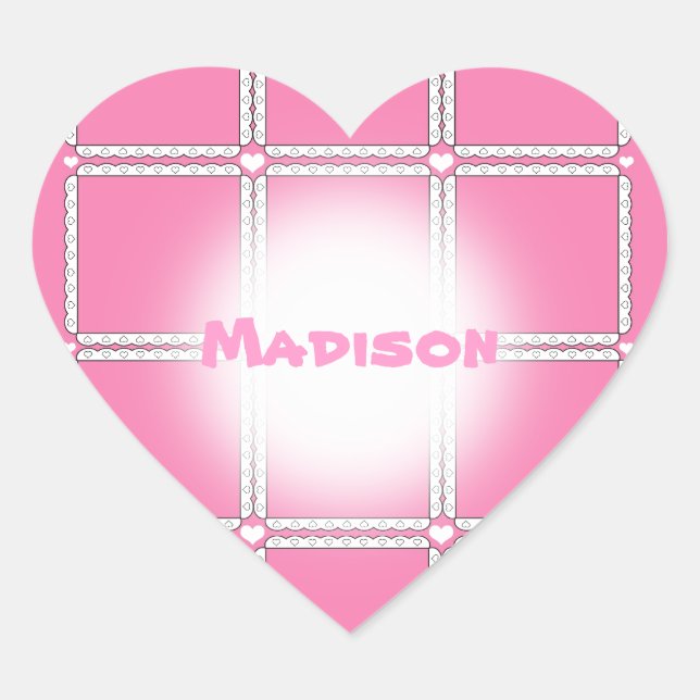 Pegatina En Forma De Corazón Pegatinas del corazón rosado (Anverso)